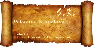 Oskovics Krisztián névjegykártya